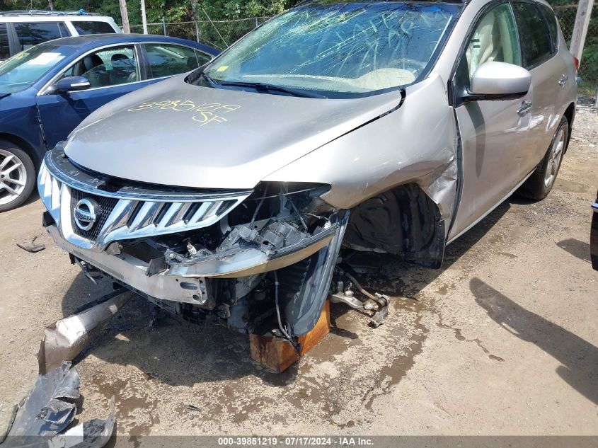 2010 Nissan Murano Sl VIN: JN8AZ1MW6AW131354 Lot: 39851219