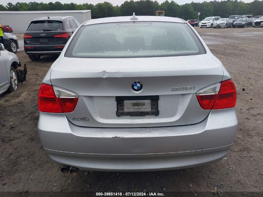 2006 BMW 325I VIN: WBAVB13596KX37186 Lot: 39851418