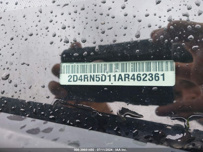 2010 Dodge Grand Caravan Sxt VIN: 2D4RN5D11AR462361 Lot: 39851450