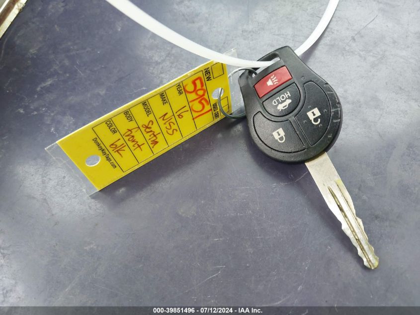 2016 Nissan Versa 1.6 Sv VIN: 3N1CN7AP9GL901306 Lot: 39851496