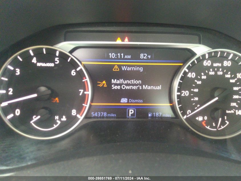 2022 Nissan Altima Sv Fwd VIN: 1N4BL4DV4NN389903 Lot: 39851769