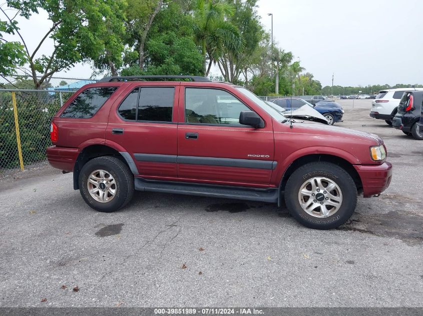 2003 Isuzu Rodeo S 3.2L V6 VIN: 4S2CK58WX34313488 Lot: 39851989