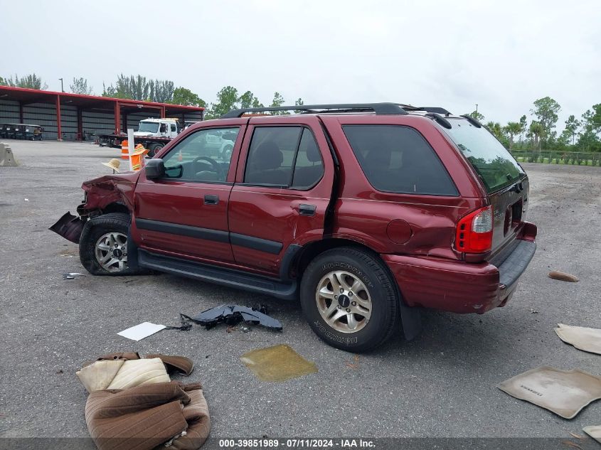 2003 Isuzu Rodeo S 3.2L V6 VIN: 4S2CK58WX34313488 Lot: 39851989