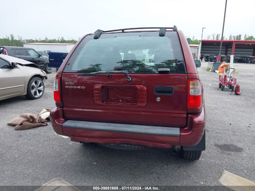 2003 Isuzu Rodeo S 3.2L V6 VIN: 4S2CK58WX34313488 Lot: 39851989