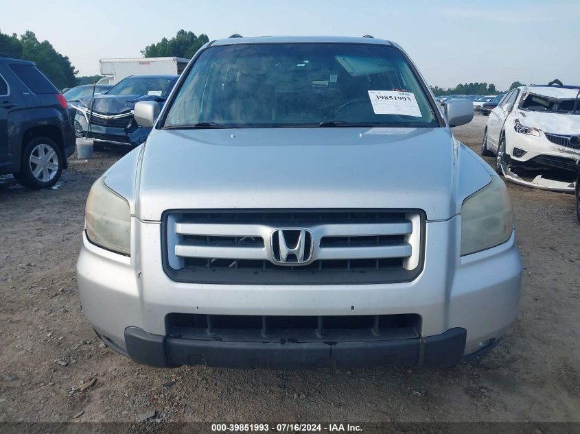 2006 Honda Pilot Ex-L VIN: 5FNYF18796B026275 Lot: 39851993