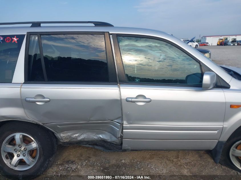 2006 Honda Pilot Ex-L VIN: 5FNYF18796B026275 Lot: 39851993