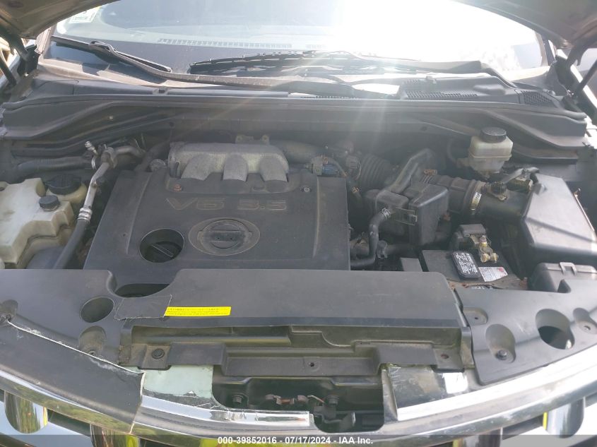 2005 Nissan Murano Sl VIN: JN8AZ08W85W444500 Lot: 39852016