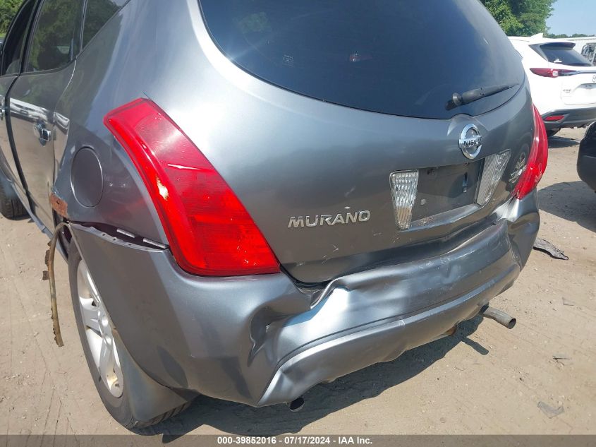 2005 Nissan Murano Sl VIN: JN8AZ08W85W444500 Lot: 39852016