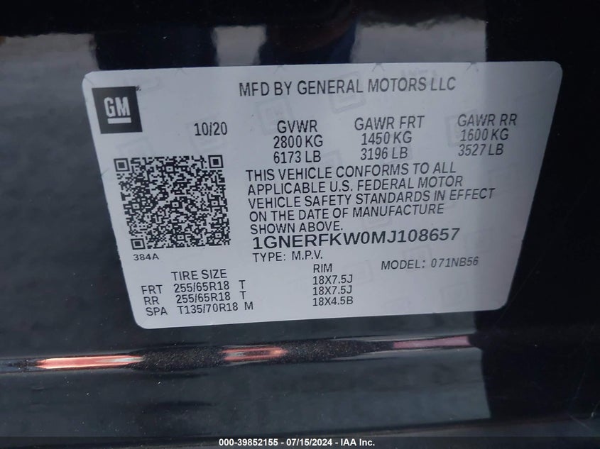 2021 CHEVROLET TRAVERSE LS - 1GNERFKW0MJ108657