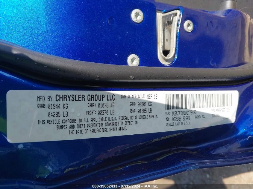 2013 DODGE DART RALLYE - 1C3CDFBH2DD176493