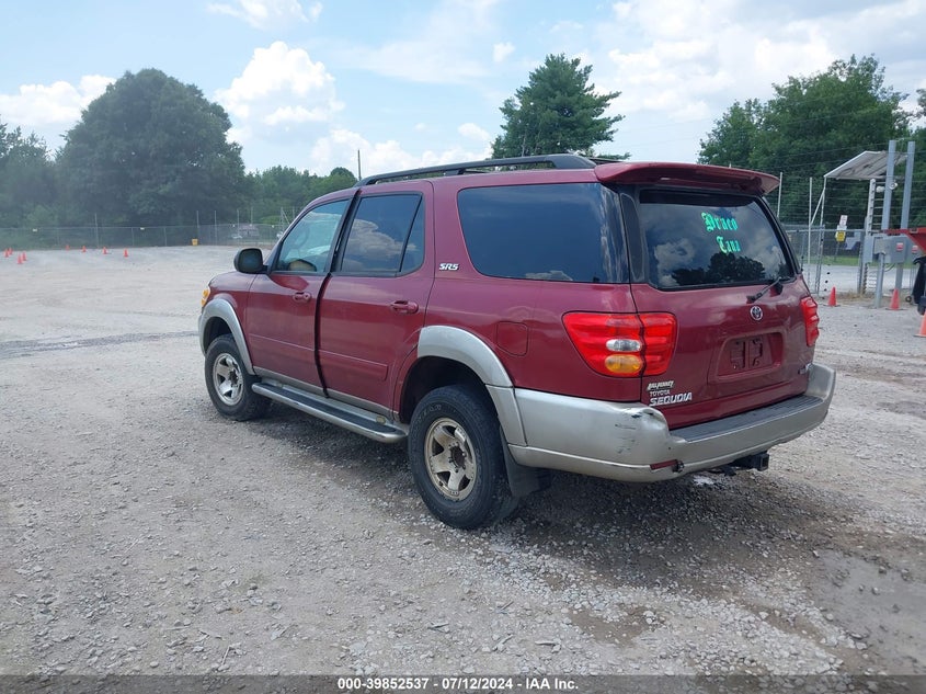 2002 Toyota Sequoia Sr5 VIN: 5TDZT34A02S081410 Lot: 39852537