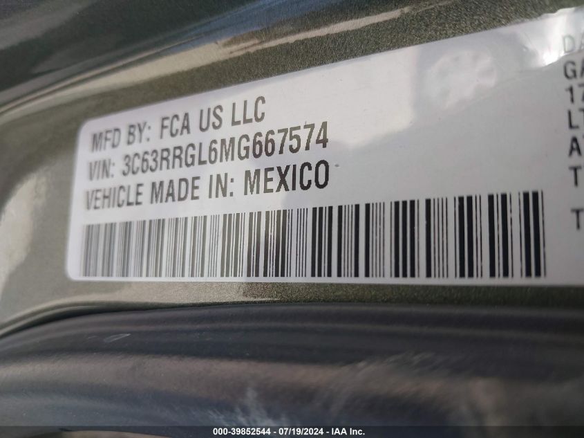 2021 Ram 3500 Tradesman 4X4 8' Box VIN: 3C63RRGL6MG667574 Lot: 39852544