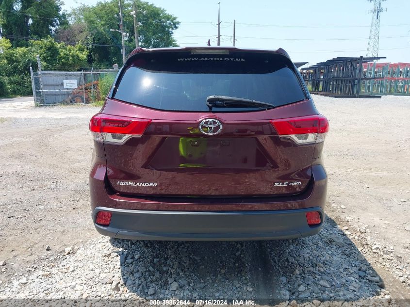 2018 Toyota Highlander Xle VIN: 5TDJZRFHXJS874026 Lot: 39852644