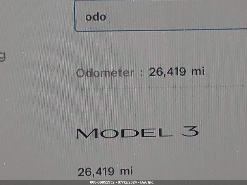 2023 Tesla Model 3 VIN: 5YJ3E1EA5PF491005 Lot: 39852932