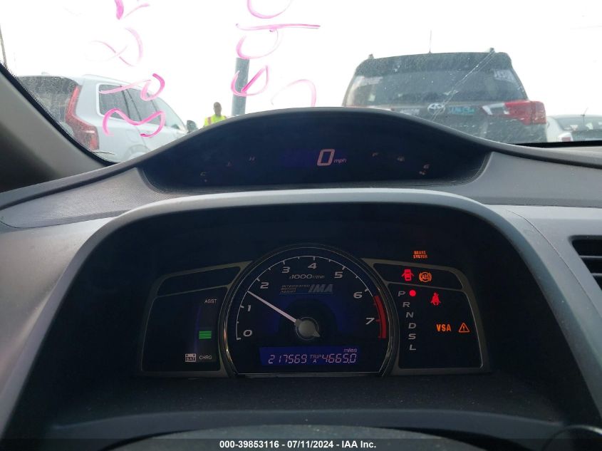 2010 Honda Civic Hybrid VIN: JHMFA3F28AS000091 Lot: 39853116