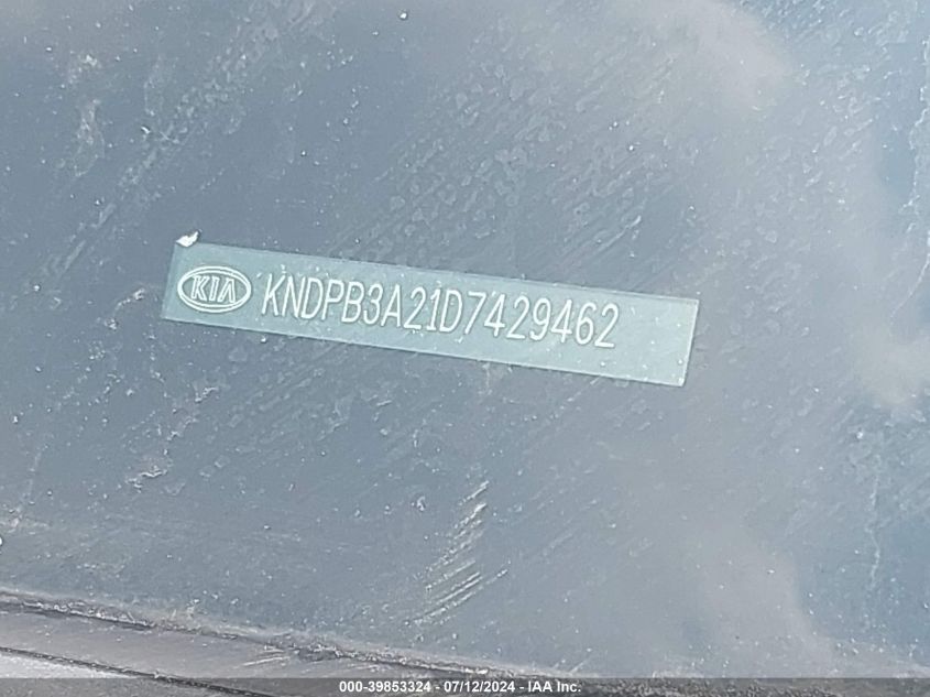 2013 Kia Sportage Lx VIN: KNDPB3A21D7429462 Lot: 39853324