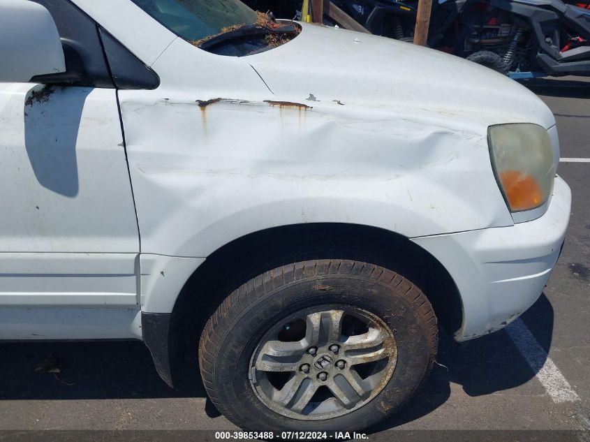 2005 Honda Pilot Ex VIN: 2HKYF18405H550033 Lot: 39853488