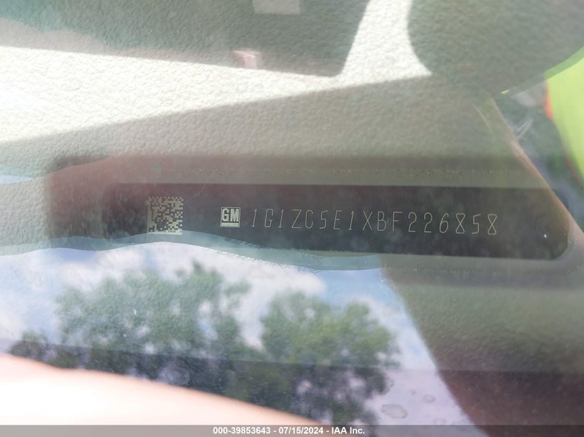 2011 Chevrolet Malibu 1Lt VIN: 1G1ZC5E1XBF226858 Lot: 39853643