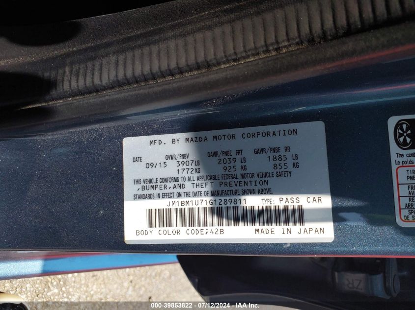 2016 Mazda Mazda3 I Sport VIN: JM1BM1U71G1289811 Lot: 39853822
