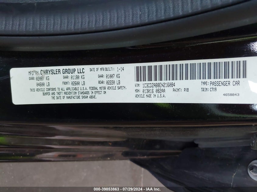 2014 DODGE AVENGER SE - 1C3CDZAB8EN216084