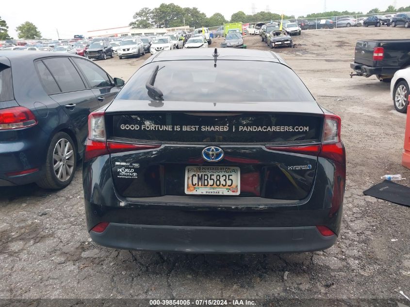 2019 Toyota Prius Le VIN: JTDKARFU9K3100040 Lot: 39854005