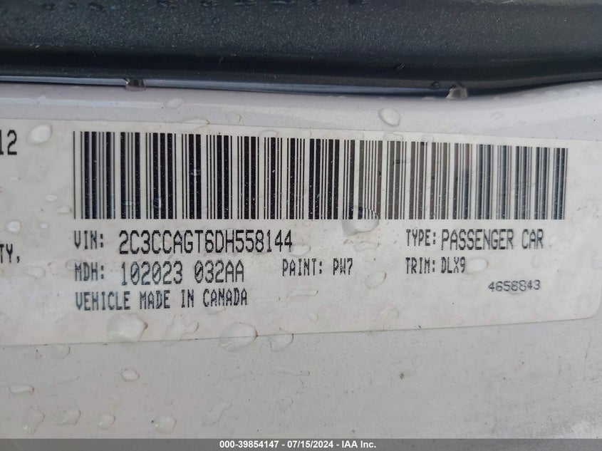 2013 Chrysler 300 300S VIN: 2C3CCAGT6DH558144 Lot: 39854147