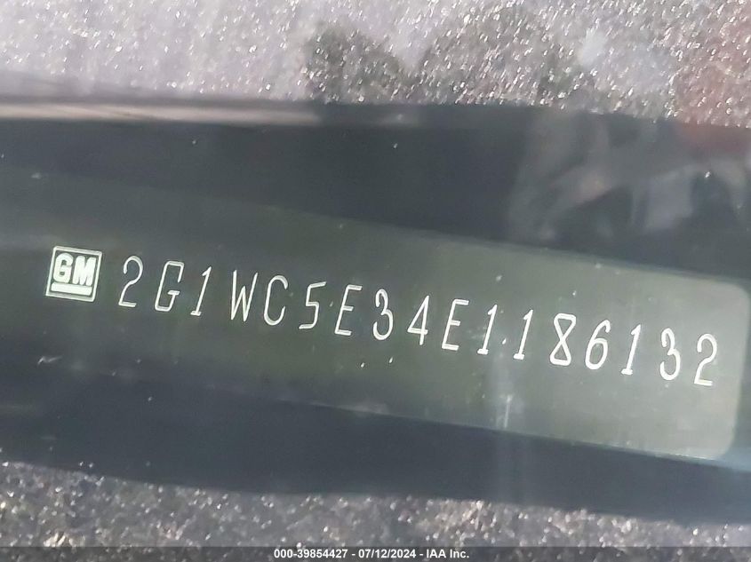 2014 Chevrolet Impala Limited Ltz VIN: 2G1WC5E34E1186132 Lot: 39854427