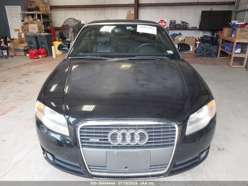 2008 Audi A4 3.2 Cabriolet Quattro VIN: WAUDH48H58K001136 Lot: 39854444