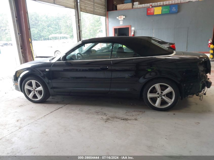 2008 Audi A4 3.2 Cabriolet Quattro VIN: WAUDH48H58K001136 Lot: 39854444