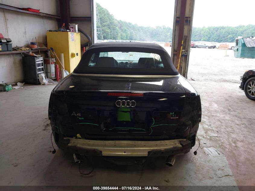 2008 Audi A4 3.2 Cabriolet Quattro VIN: WAUDH48H58K001136 Lot: 39854444