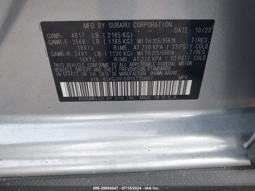 2024 SUBARU CROSSTREK SPORT - 4S4GUHF68R3735667