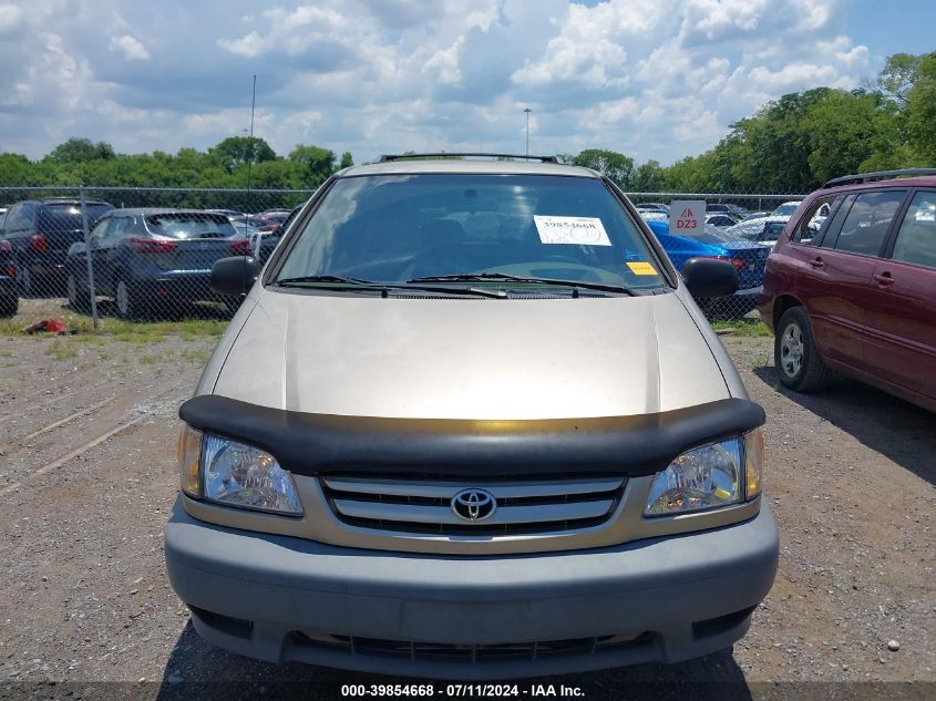 2002 Toyota Sienna Ce VIN: 4T3ZF19C82U428518 Lot: 39854668