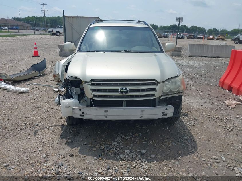 2001 Toyota Highlander V6 VIN: JTEGF21A210018934 Lot: 39854827