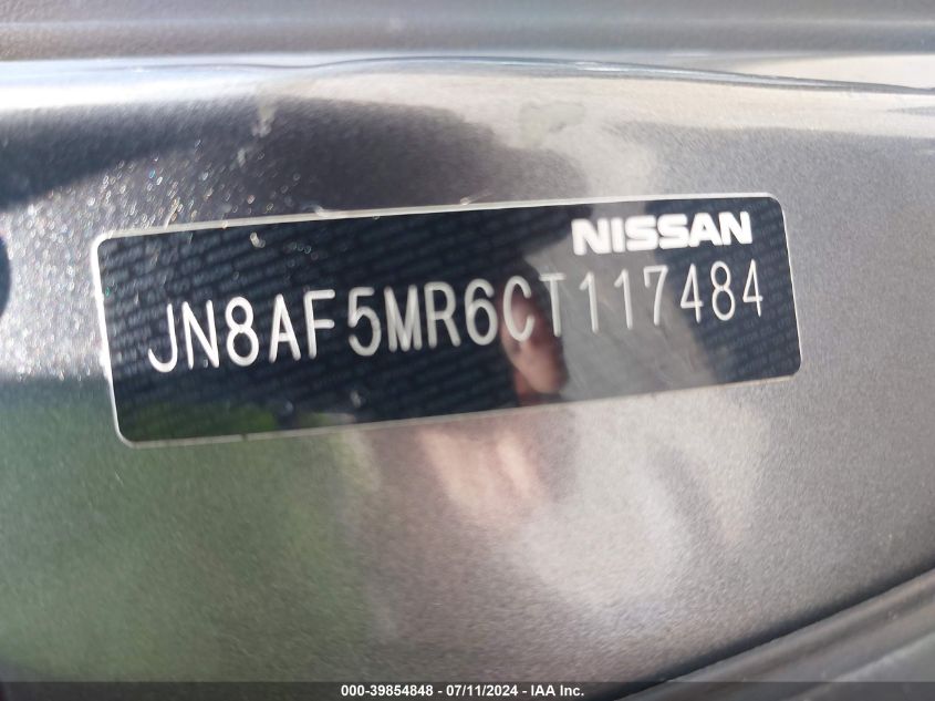 2012 Nissan Juke Sl VIN: JN8AF5MR6CT117484 Lot: 39854848