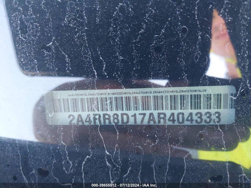 2010 Chrysler Town & Country Touring Plus VIN: 2A4RR8D17AR404333 Lot: 39855012