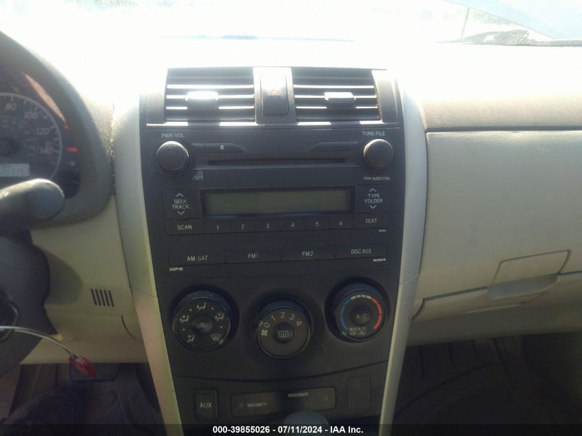 2009 Toyota Corolla VIN: 1NXBU40E19Z038807 Lot: 39855026