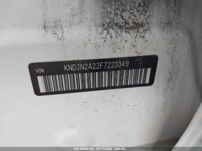 2015 Kia Soul VIN: KNDJN2A22F7223349 Lot: 39855102