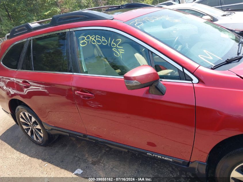 2016 Subaru Outback 2.5I Limited VIN: 4S4BSBNC0G3338827 Lot: 39855162