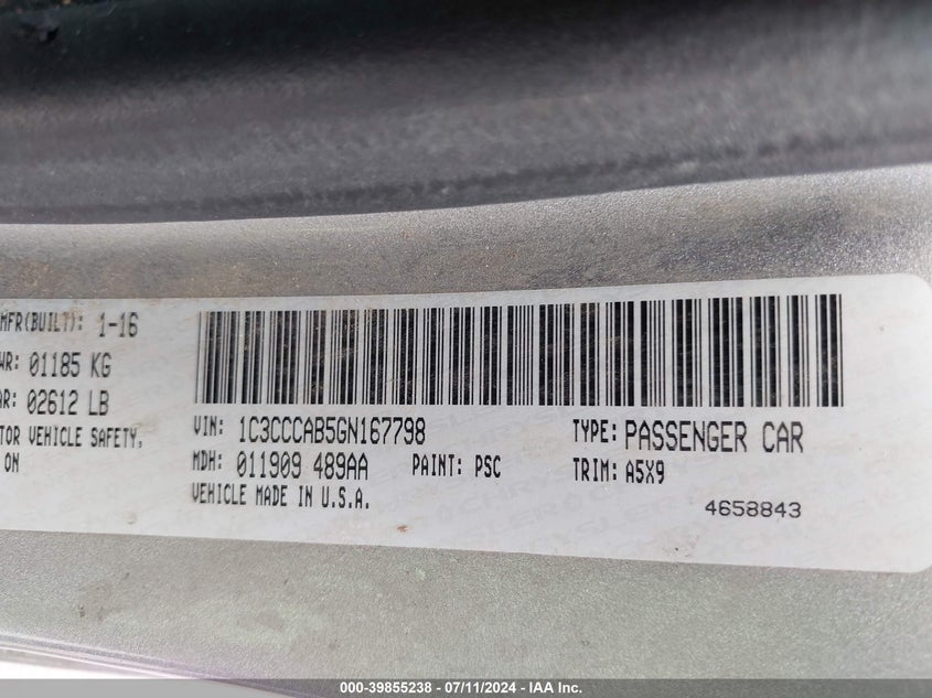 2016 CHRYSLER 200 LIMITED - 1C3CCCAB5GN167798