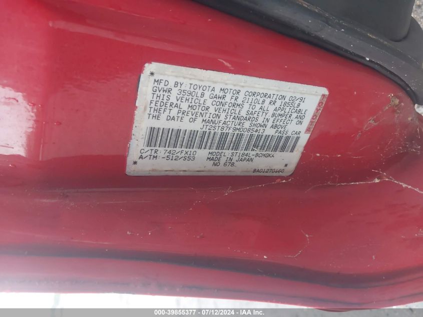 1991 Toyota Celica Gt VIN: JT2ST87F9M0085413 Lot: 39855377