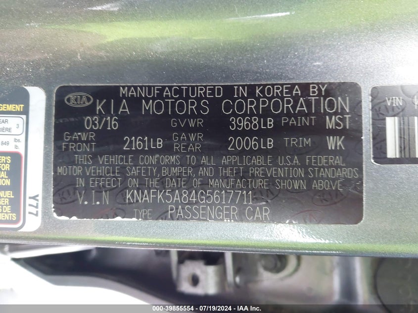 2016 KIA FORTE LX - KNAFK5A84G5617711
