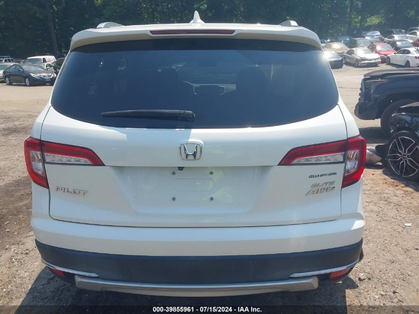 2019 Honda Pilot Elite VIN: 5FNYF6H08KB024480 Lot: 39855961