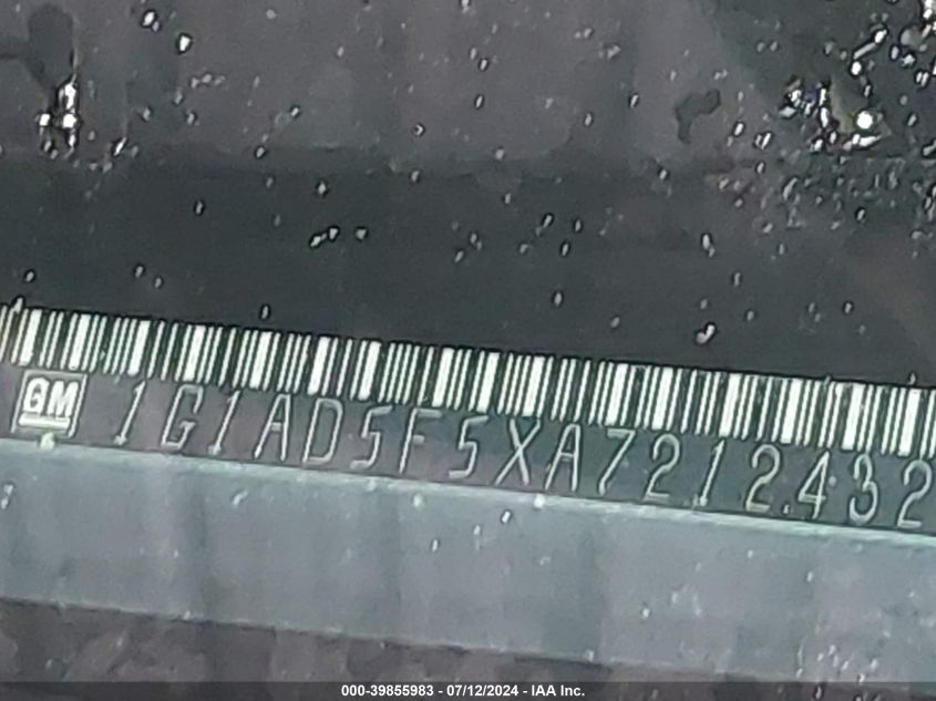 2010 Chevrolet Cobalt Lt VIN: 1G1AD5F5XA7212432 Lot: 39855983