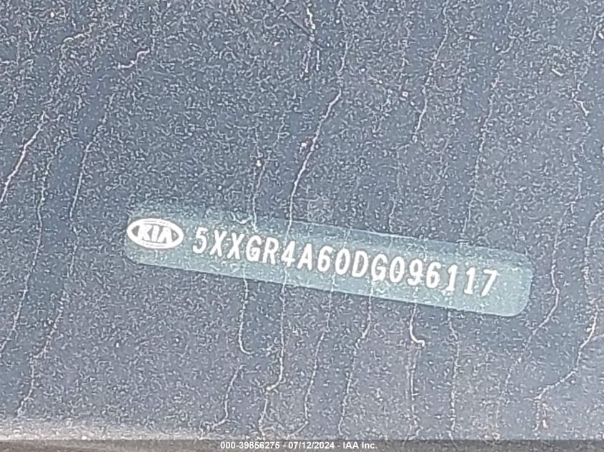 2013 Kia Optima Sx VIN: 5XXGR4A60DG096117 Lot: 39856275