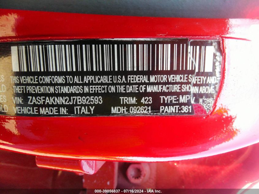 2018 Alfa Romeo Stelvio Ti Sport Awd VIN: ZASFAKNN2J7B92593 Lot: 39856837