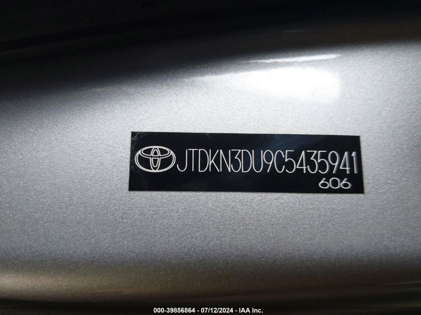 2012 Toyota Prius Two VIN: JTDKN3DU9C5435941 Lot: 39856864