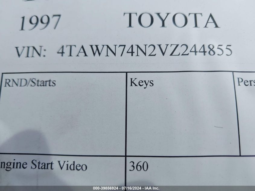 1997 Toyota Tacoma Base Sr5 V6 VIN: 4TAWN74N2VZ244855 Lot: 39856924