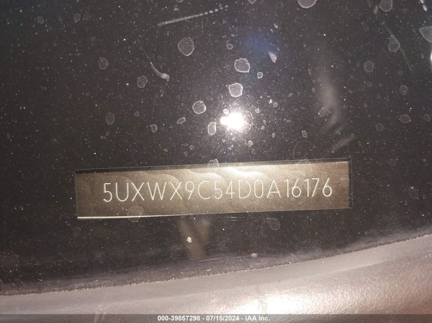 2013 BMW X3 xDrive28I VIN: 5UXWX9C54D0A16176 Lot: 39857298