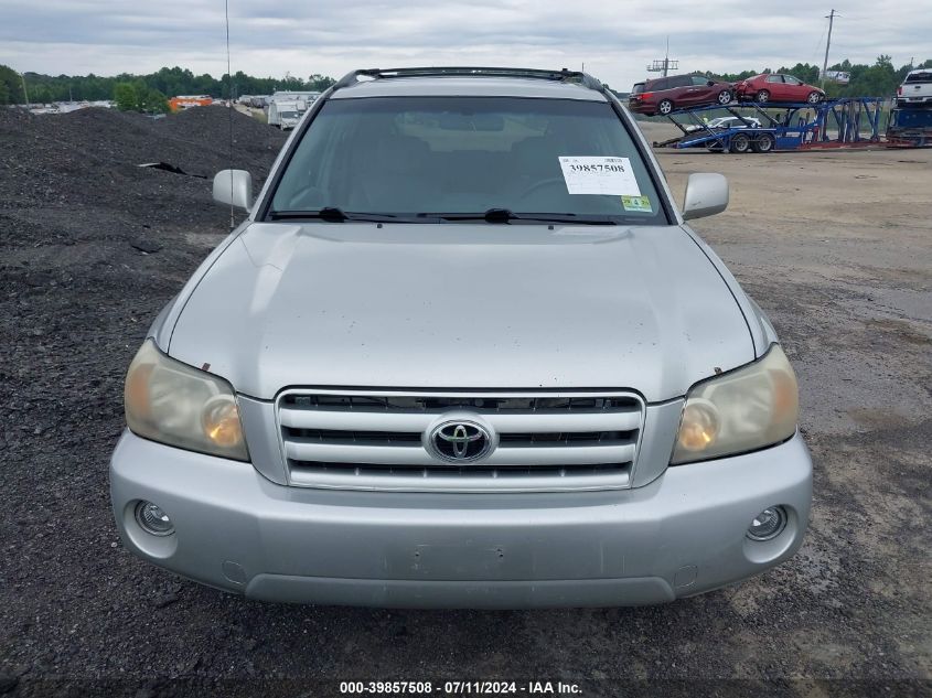 2005 Toyota Highlander V6 VIN: JTEEP21A350093362 Lot: 39857508