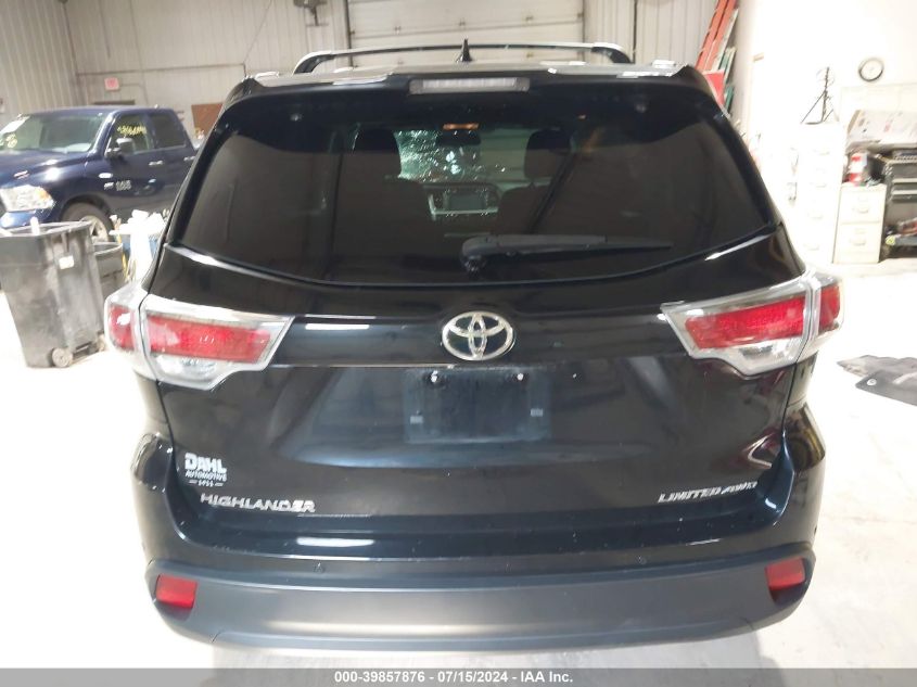 2015 Toyota Highlander Limited V6 VIN: 5TDDKRFH9FS149722 Lot: 39857876